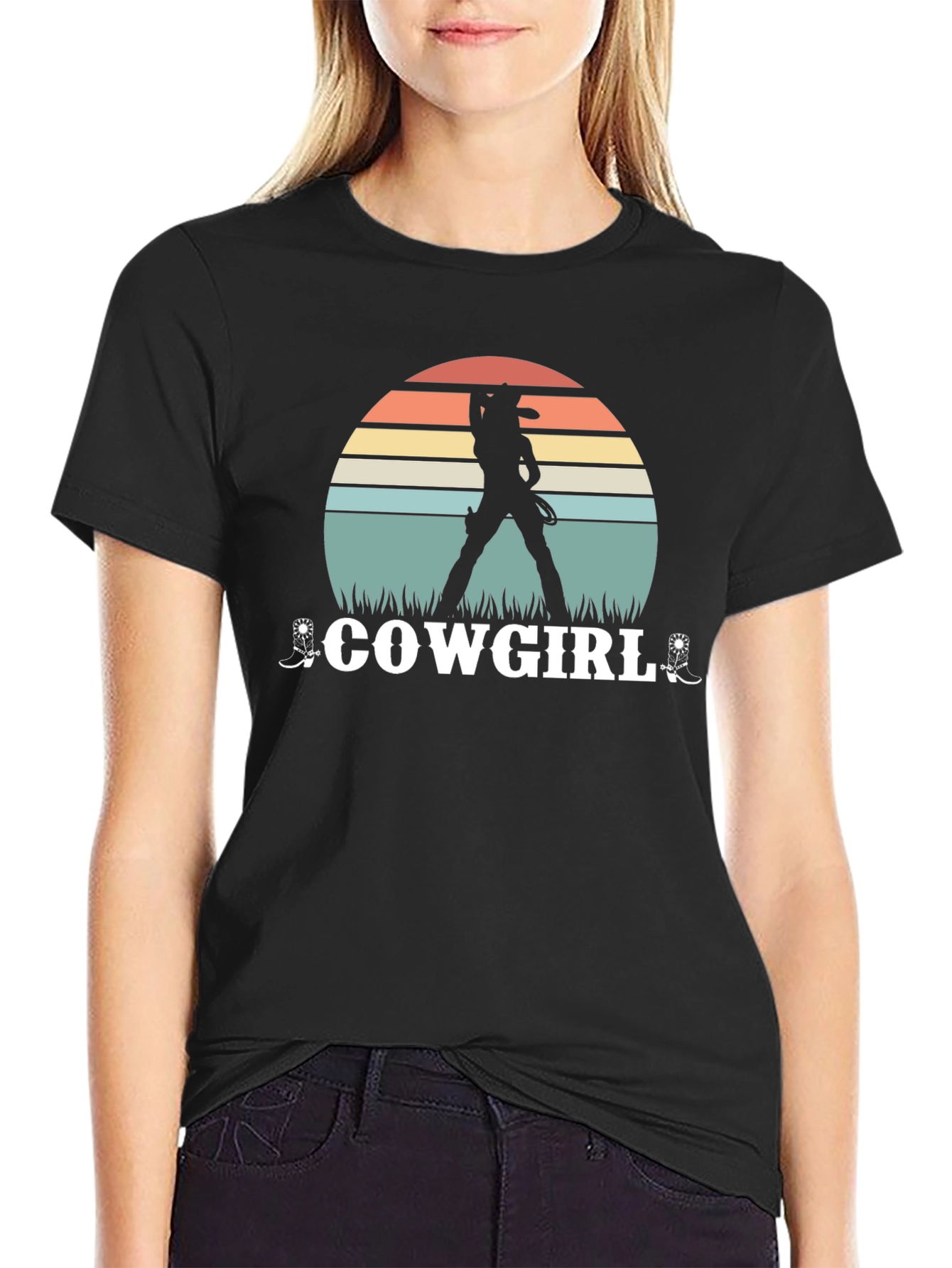 Cowgirl Sunset Graphic Tee - Western Style