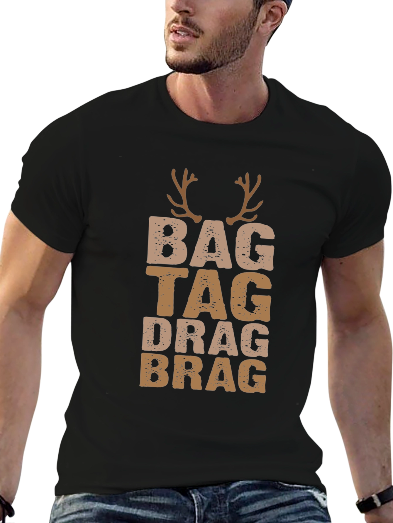 Bag Tag Drag Brag Deer Antler T-Shirt