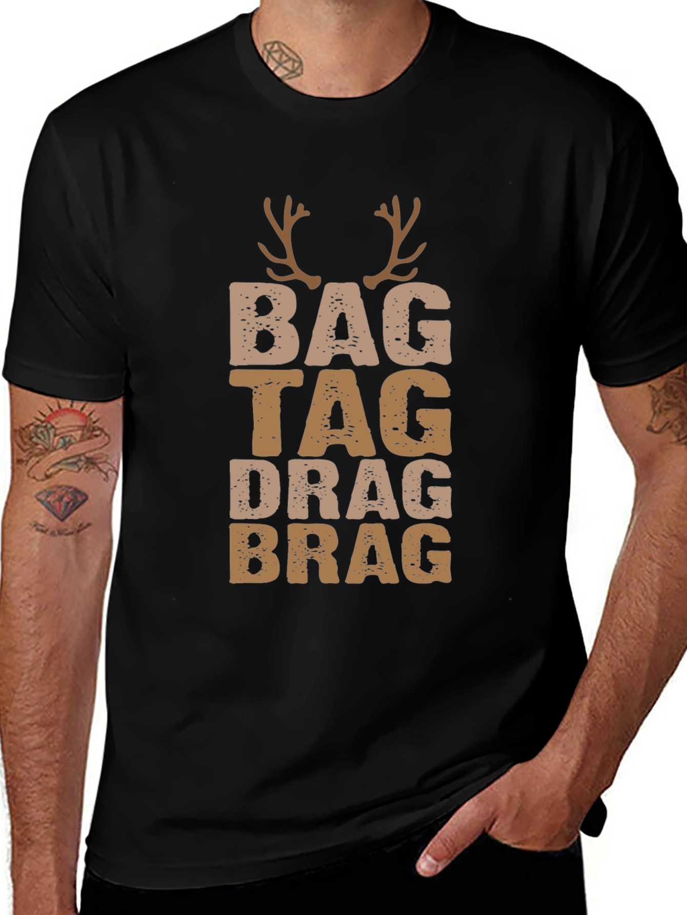 Bag Tag Drag Brag Deer Antler T-Shirt