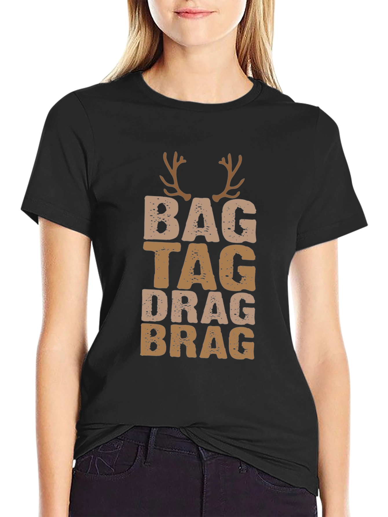 Bag Tag Drag Brag Deer Antler T-Shirt