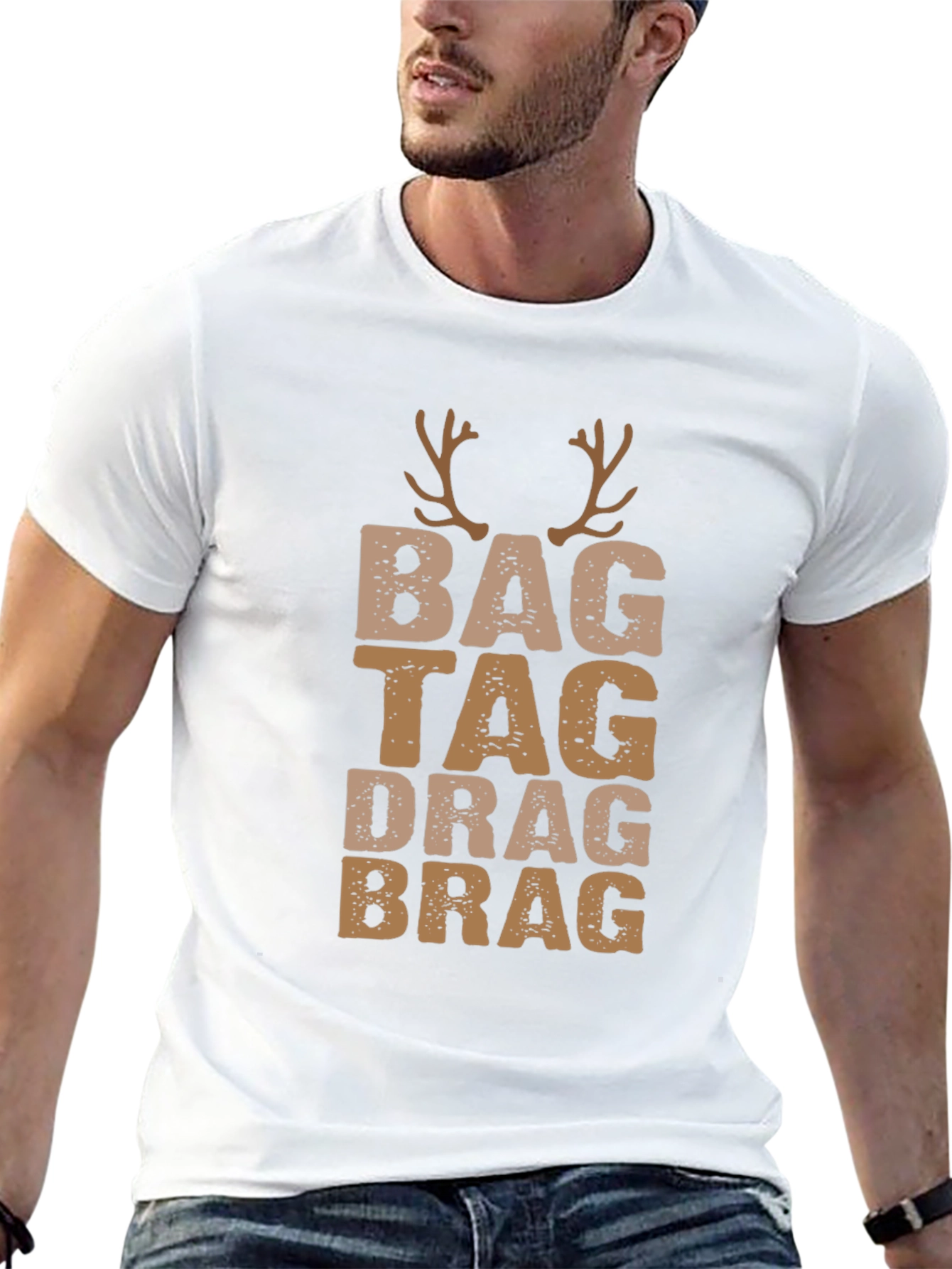 Bag Tag Drag Brag Deer Antler T-Shirt
