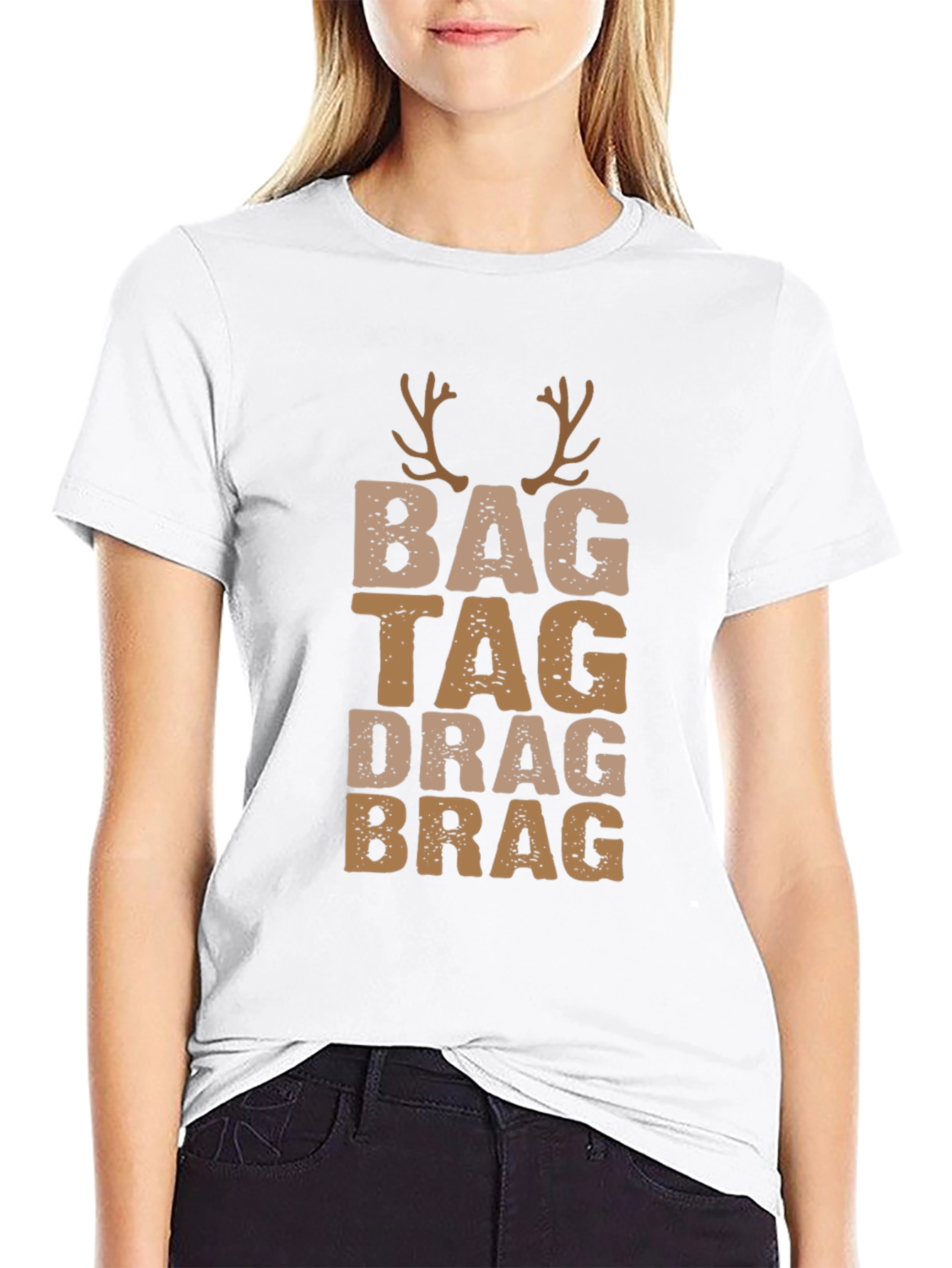 Bag Tag Drag Brag Deer Antler T-Shirt