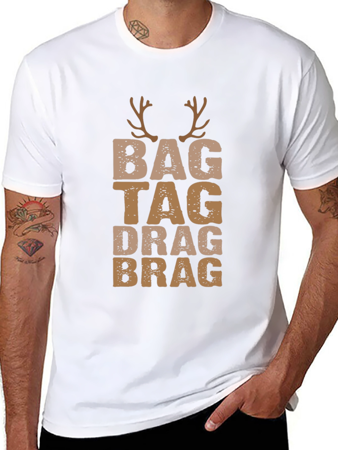 Bag Tag Drag Brag Deer Antler T-Shirt