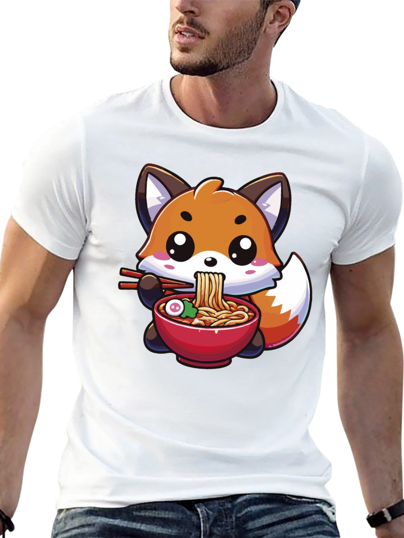 Cute Fox Ramen T-Shirt - Kawaii Anime Style