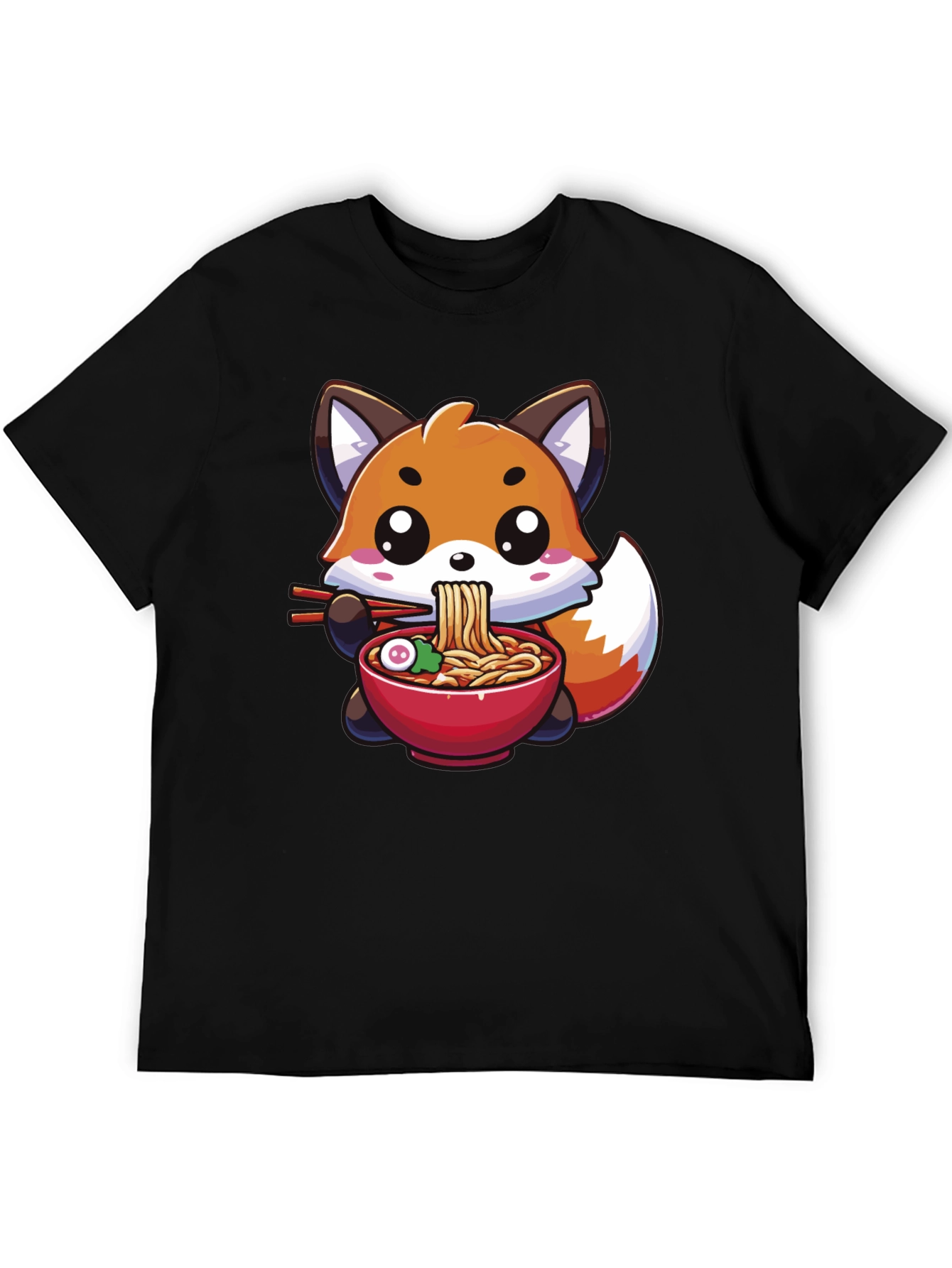 Cute Fox Ramen T-Shirt - Kawaii Anime Style