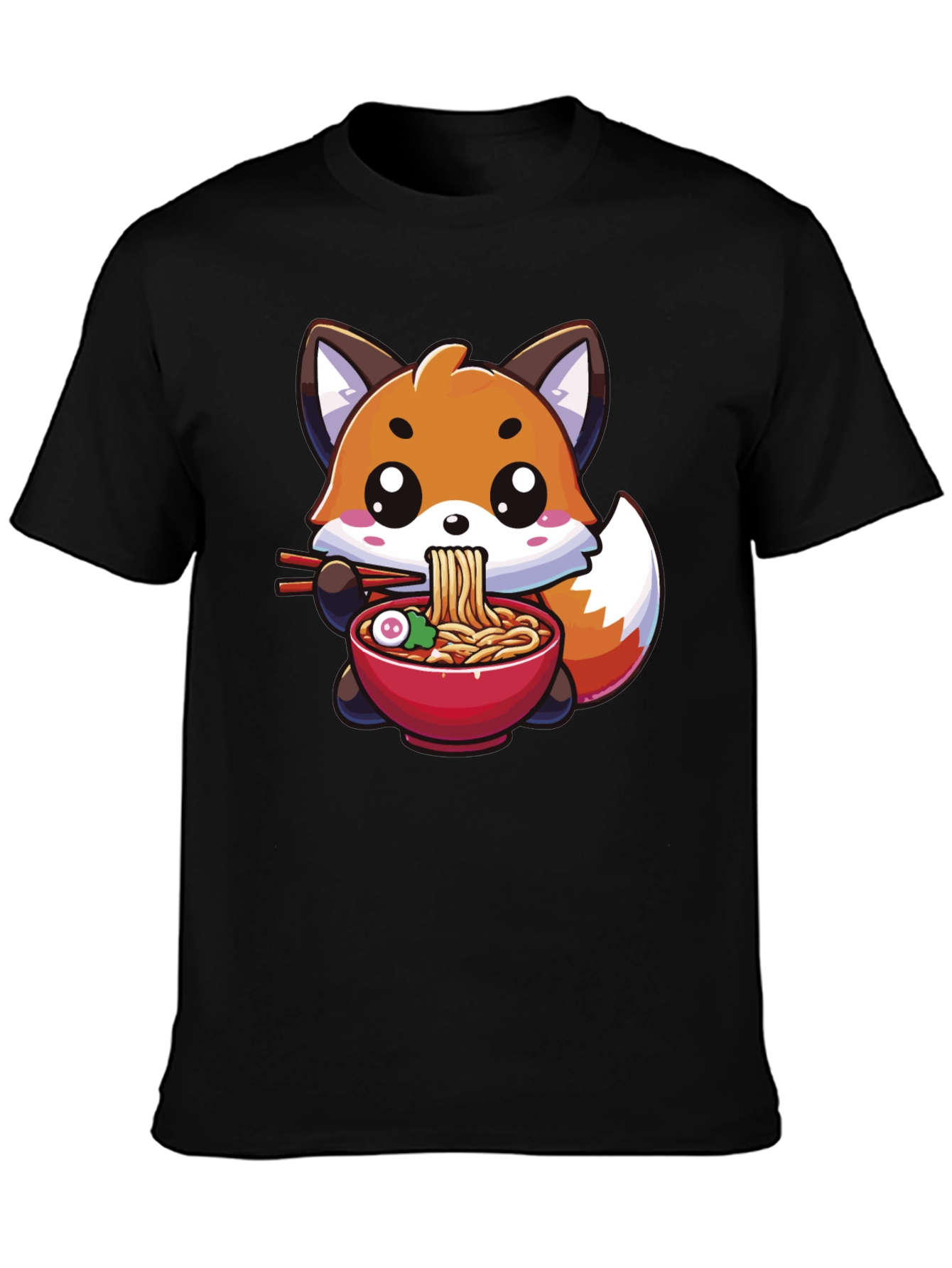 Cute Fox Ramen T-Shirt - Kawaii Anime Style