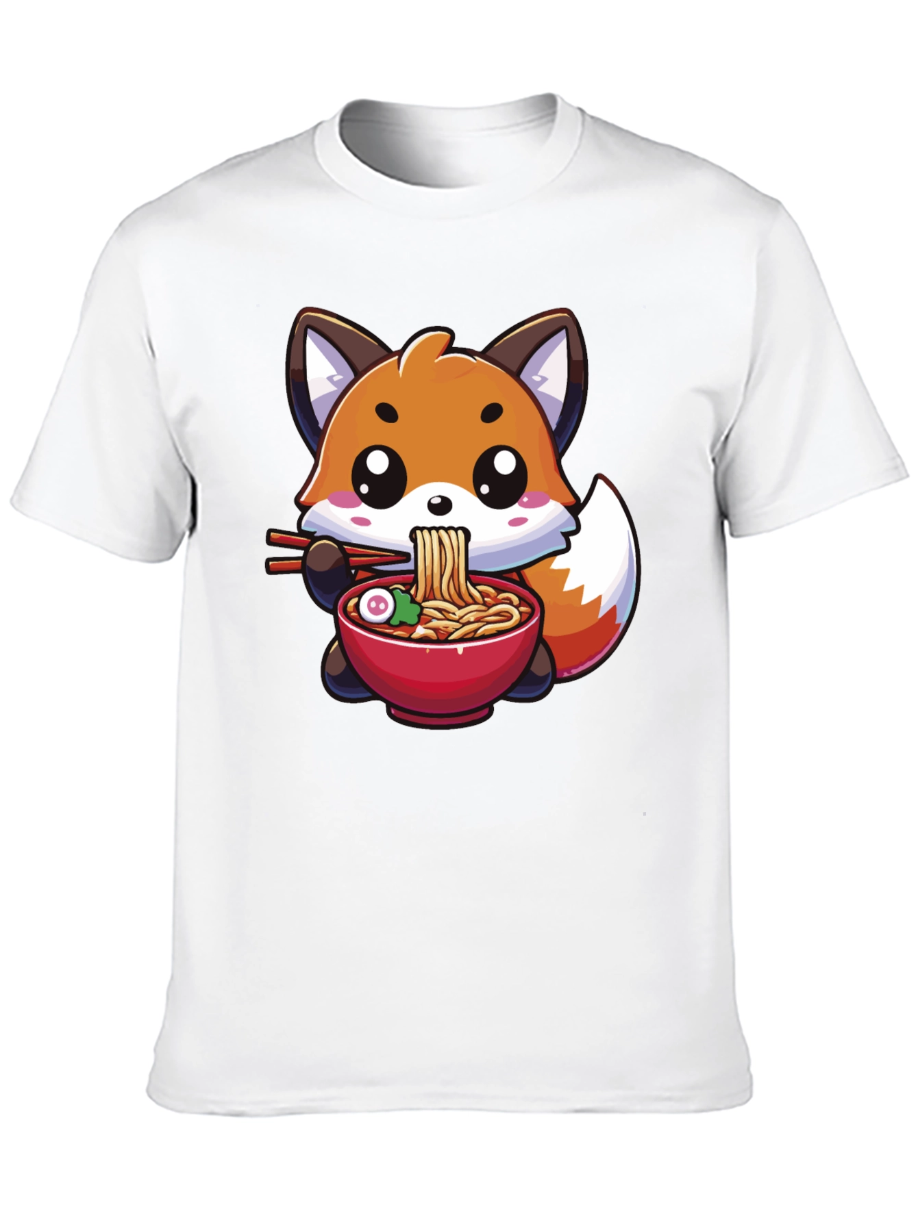 Cute Fox Ramen T-Shirt - Kawaii Anime Style