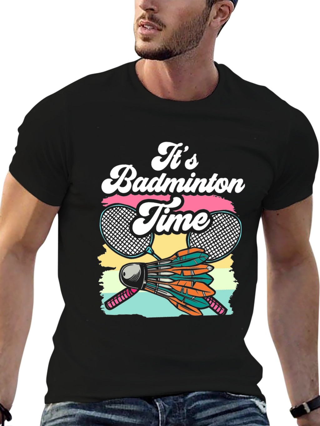 Its Badminton Time Graphic T-Shirt