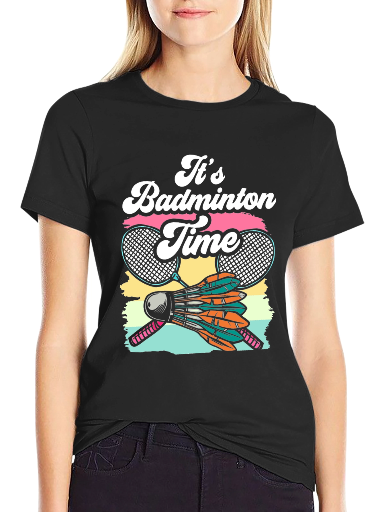 Its Badminton Time Graphic T-Shirt