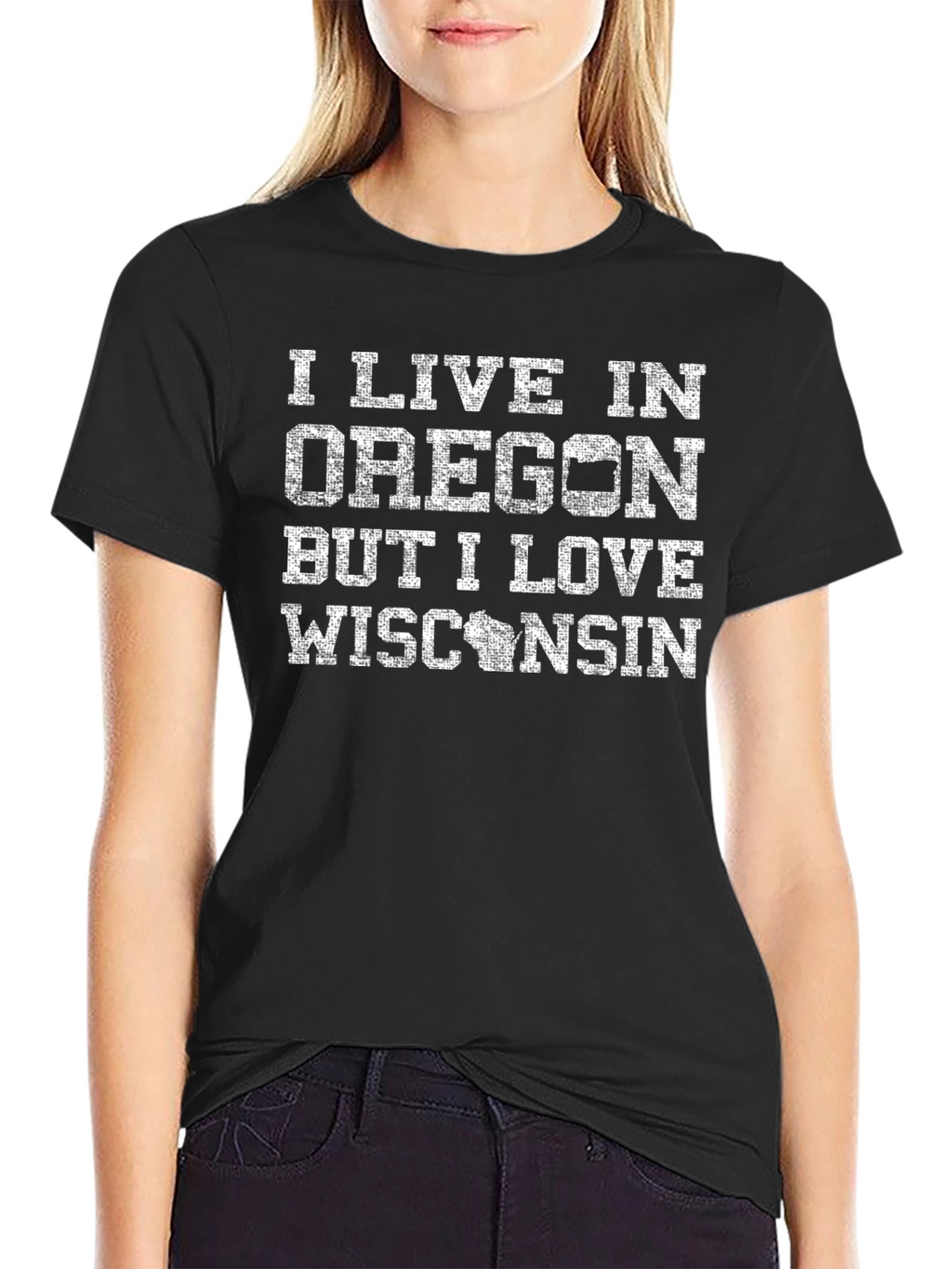 Oregon Wisconsin Novelty Graphic T-Shirt