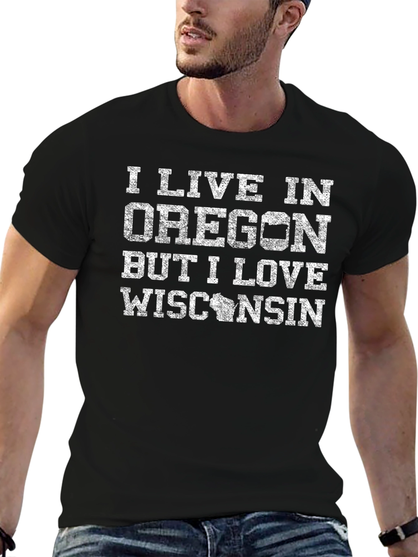 Oregon Wisconsin Novelty Graphic T-Shirt