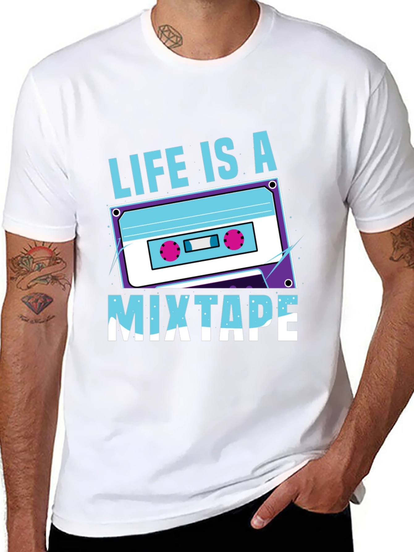 Life Is A Mixtape Graphic Tee - Retro Style