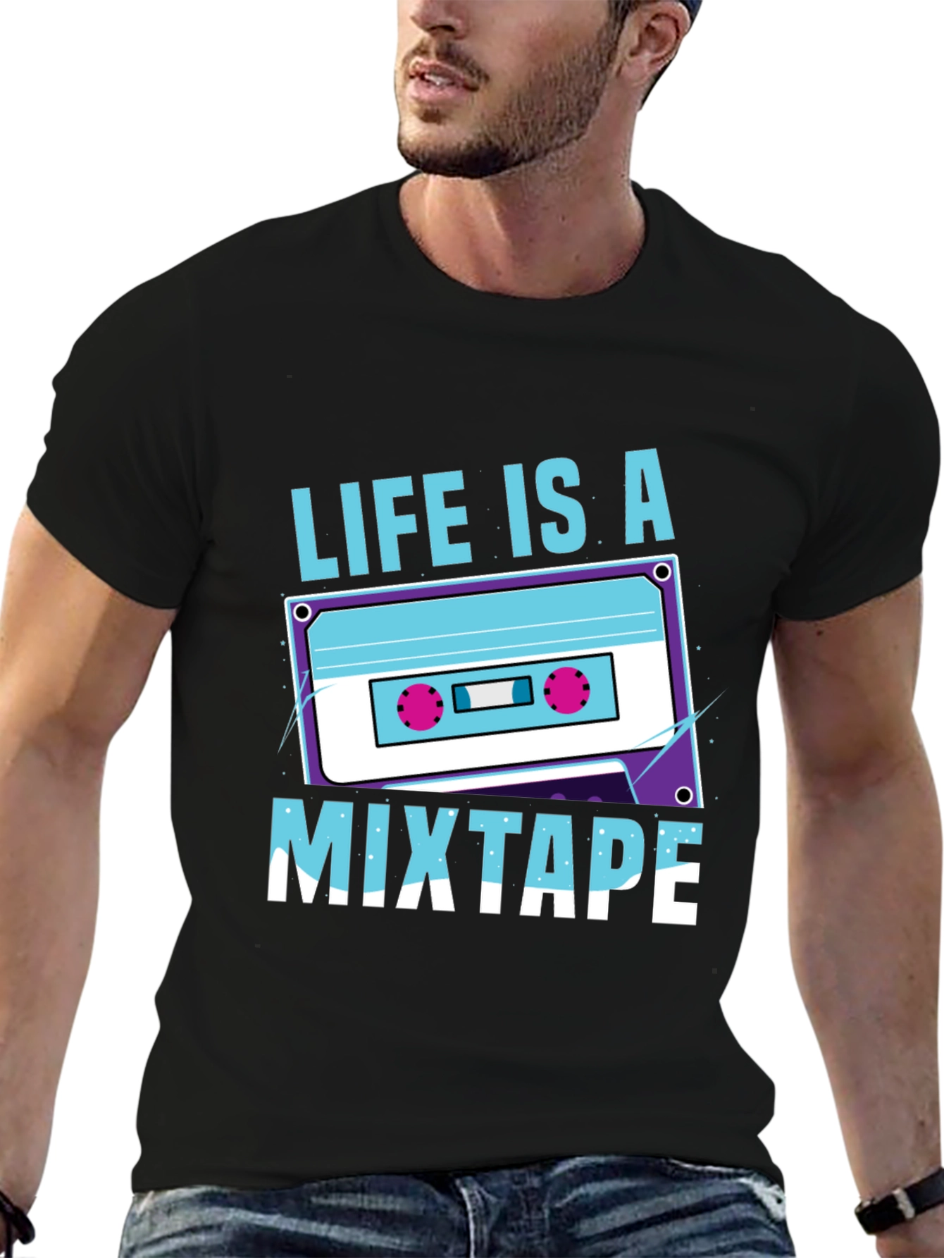 Life Is A Mixtape Graphic Tee - Retro Style