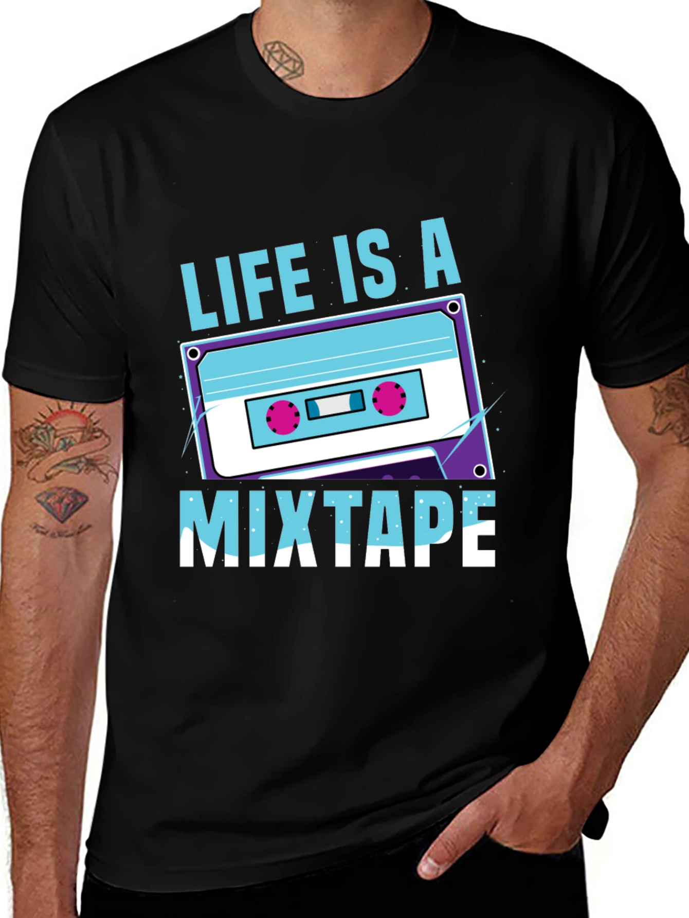 Life Is A Mixtape Graphic Tee - Retro Style