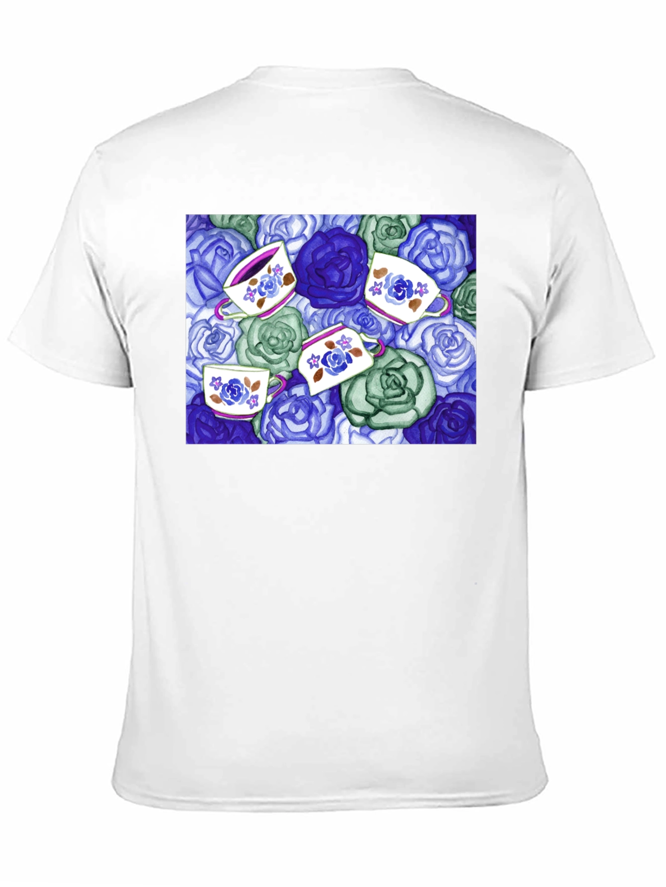 Floral Tea Cup T-Shirt - Unique Design
