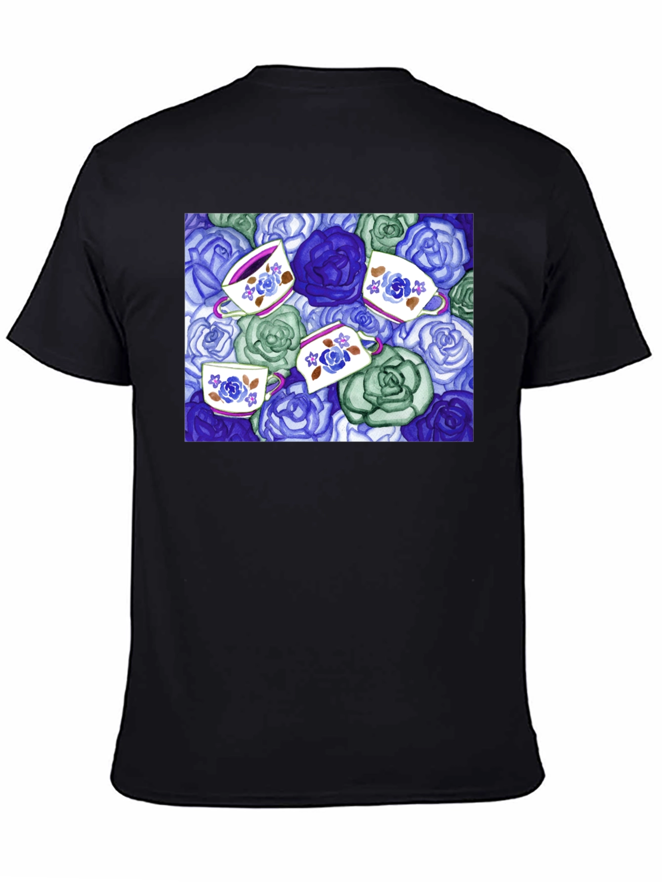 Floral Tea Cup T-Shirt - Unique Design