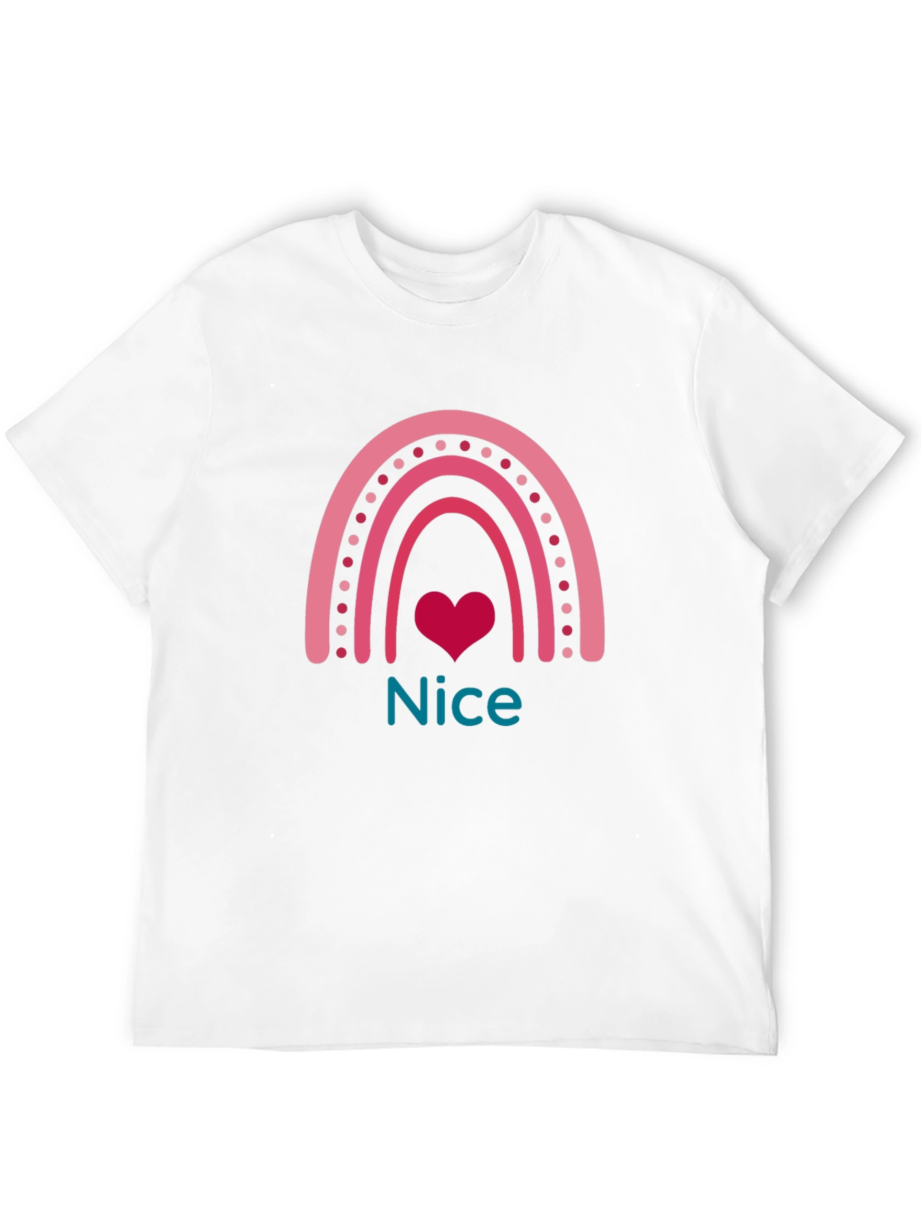 Nice Rainbow Heart Graphic T-Shirt