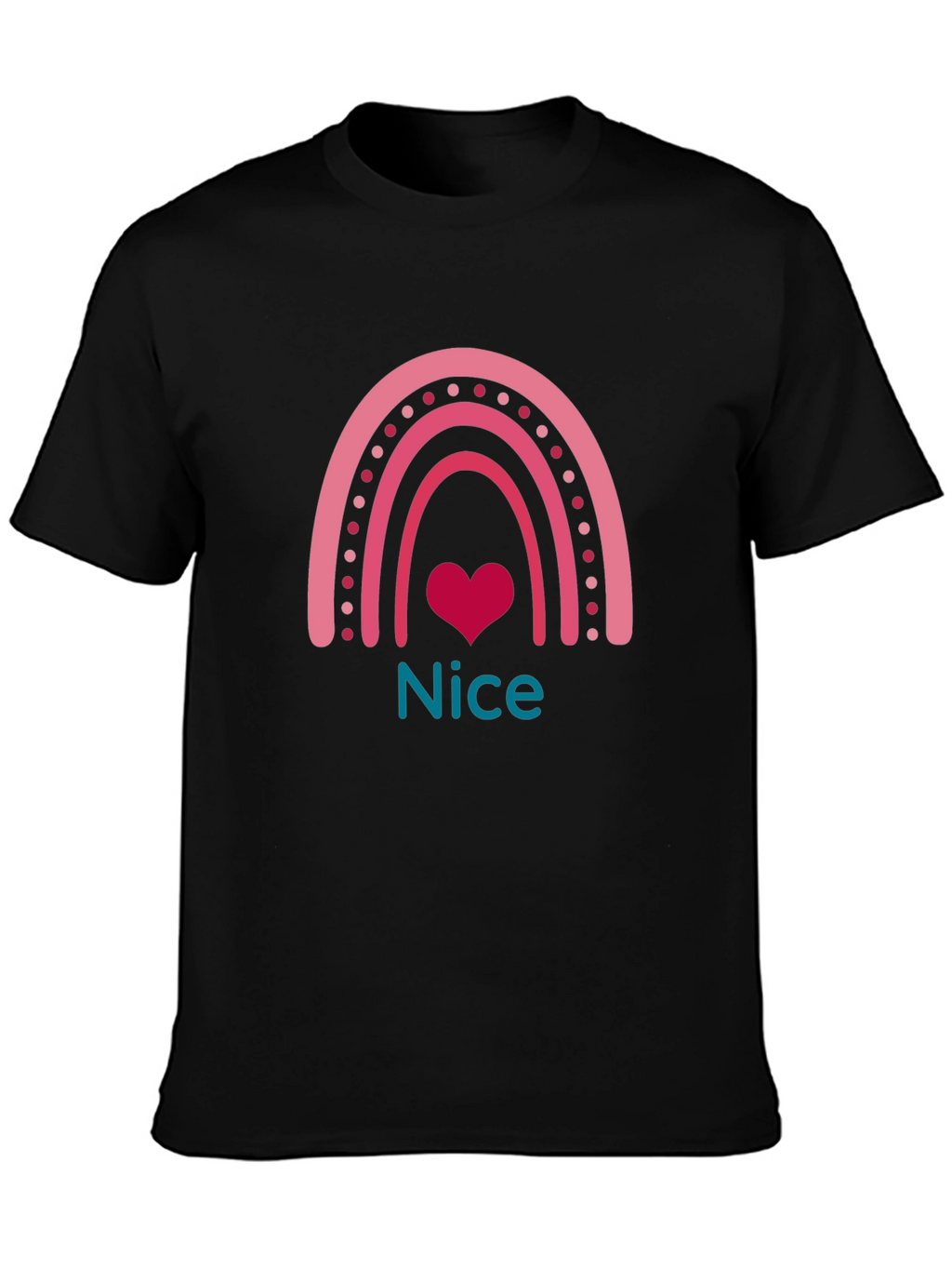 Nice Rainbow Heart Graphic T-Shirt