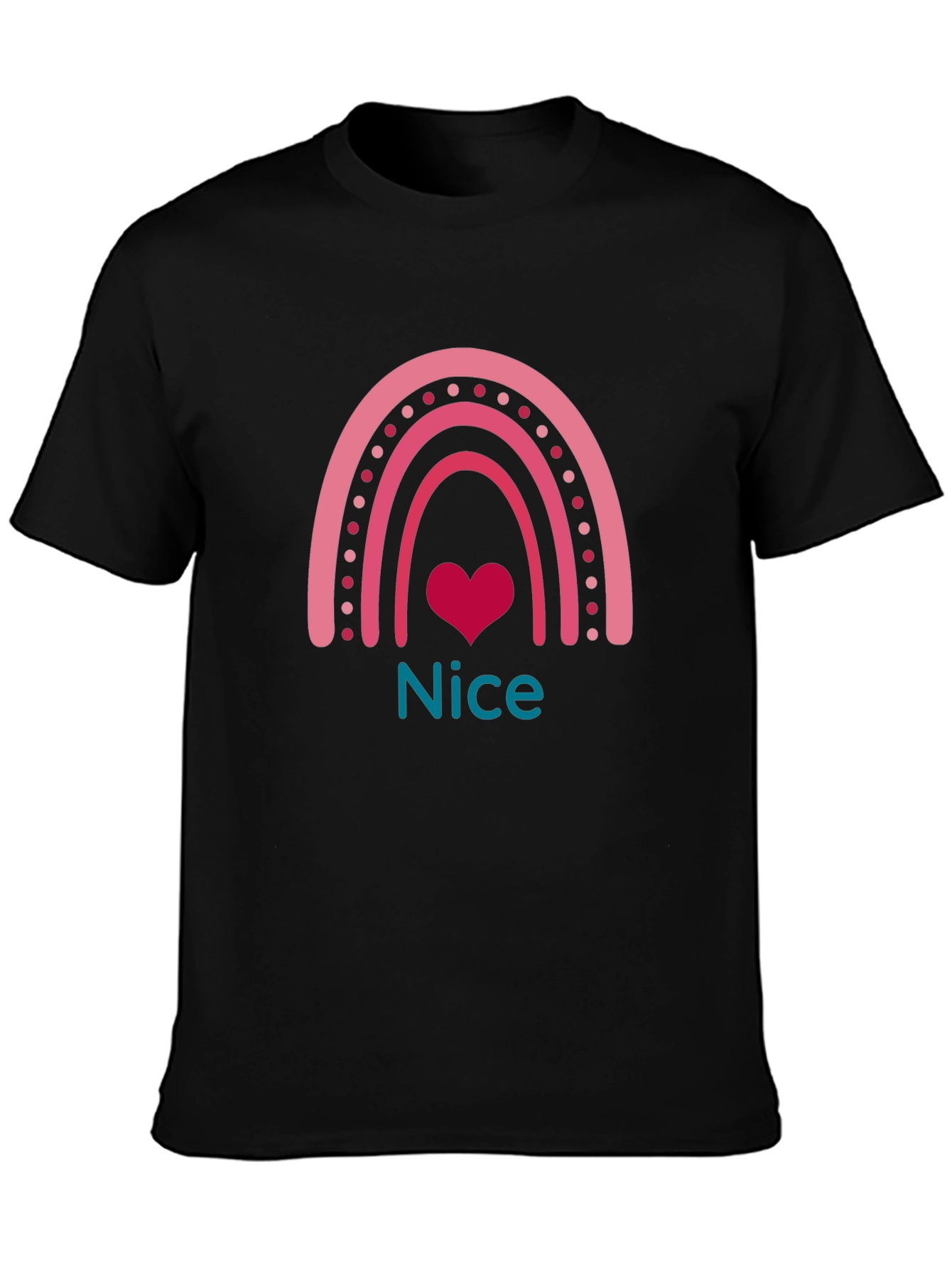 Nice Rainbow Heart Graphic T-Shirt