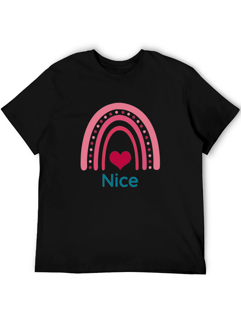 Nice Rainbow Heart Graphic T-Shirt