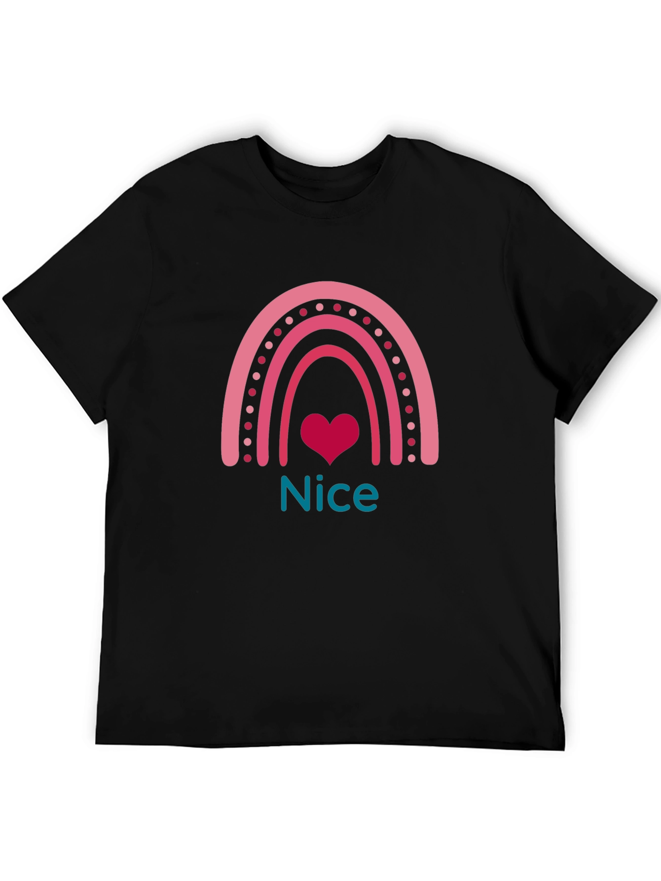 Nice Rainbow Heart Graphic T-Shirt