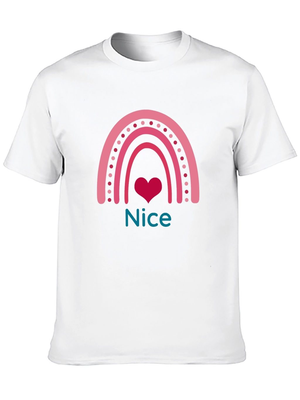 Nice Rainbow Heart Graphic T-Shirt