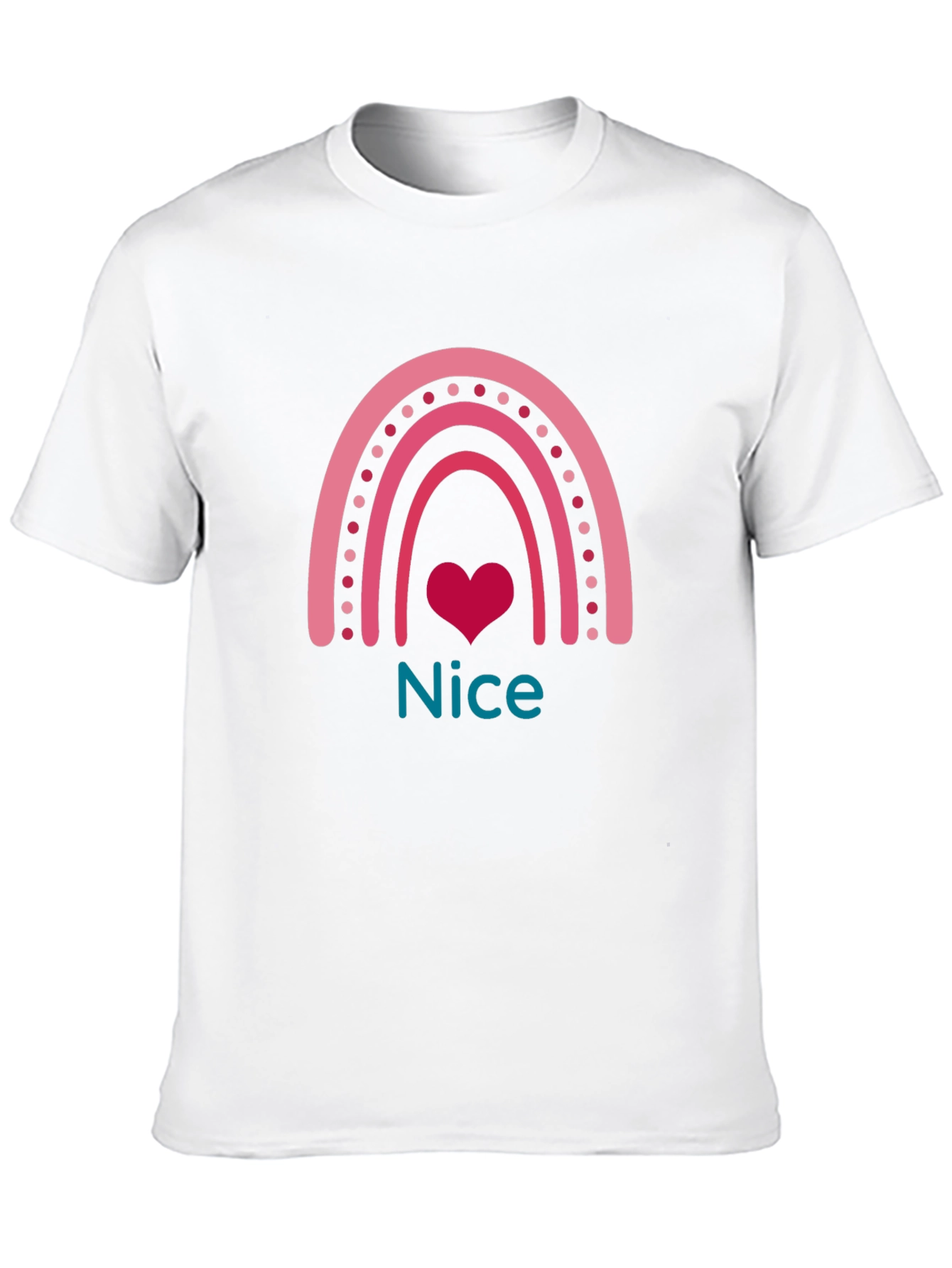 Nice Rainbow Heart Graphic T-Shirt