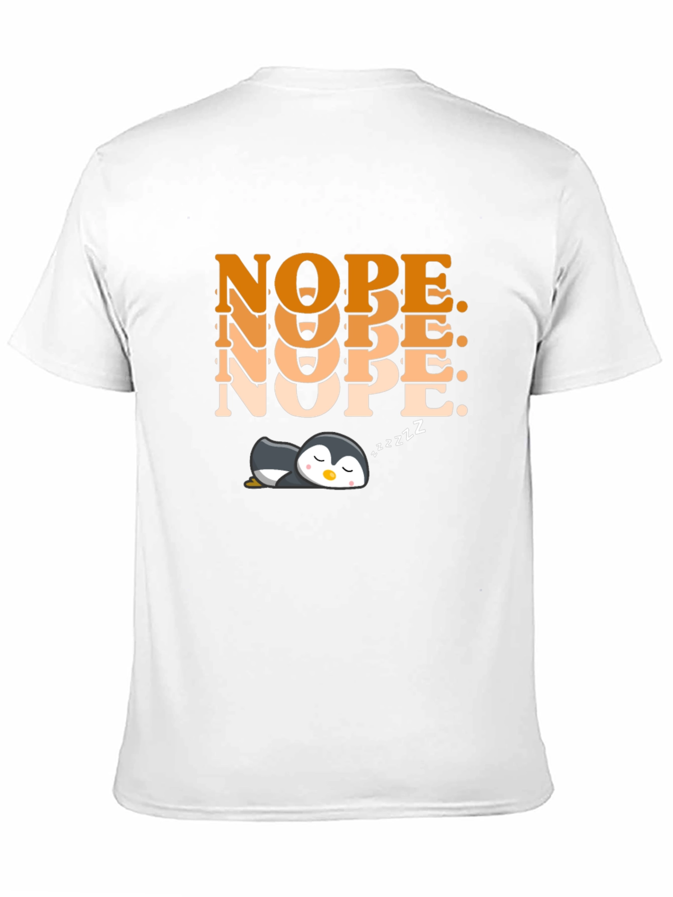Nope Penguin Graphic T-Shirt - Cute Relaxed Style