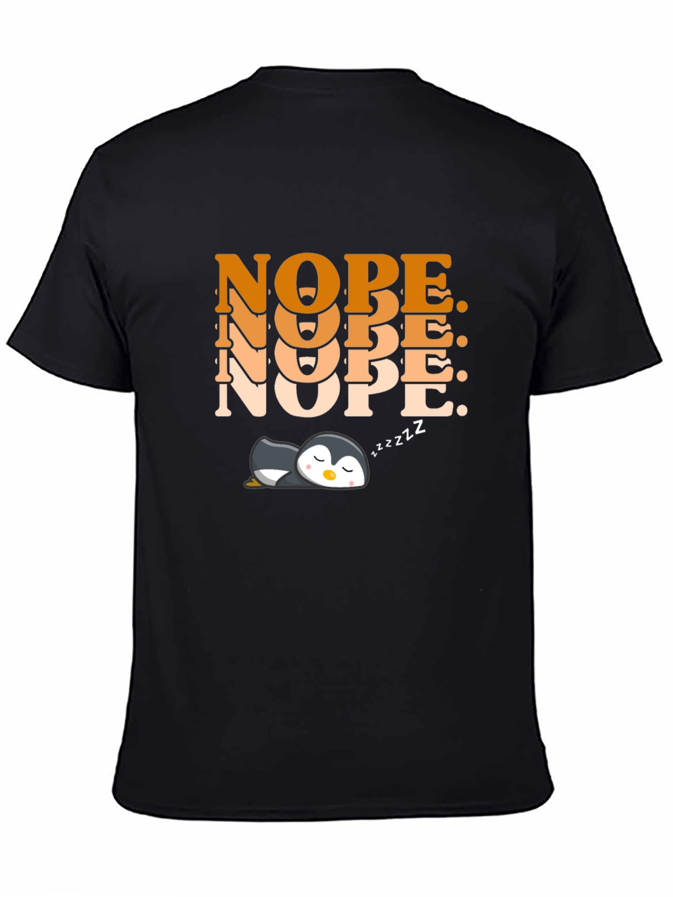 Nope Penguin Graphic T-Shirt - Cute Relaxed Style