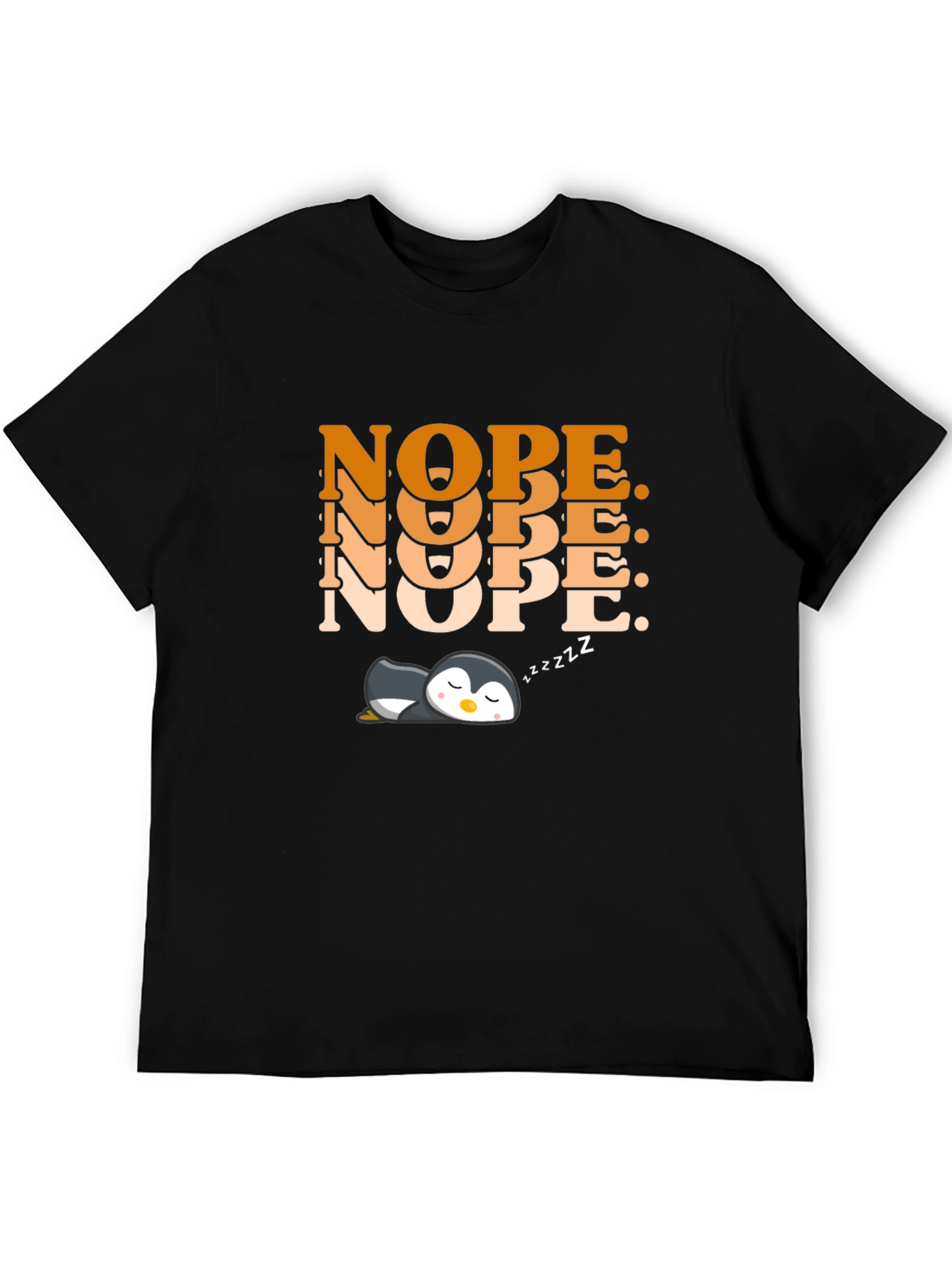 Nope Penguin Graphic T-Shirt - Cute Relaxed Style