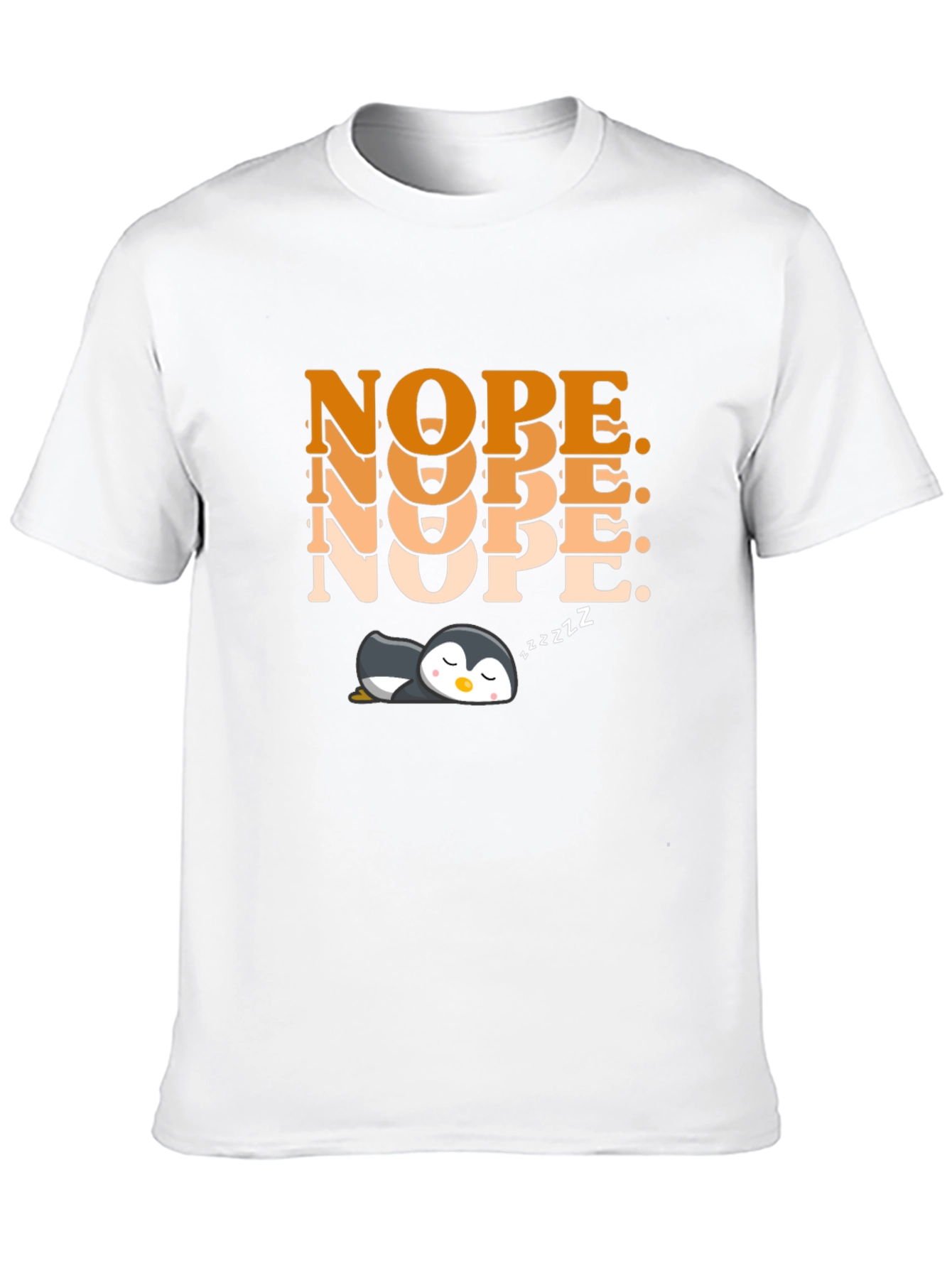 Nope Penguin Graphic T-Shirt - Cute Relaxed Style