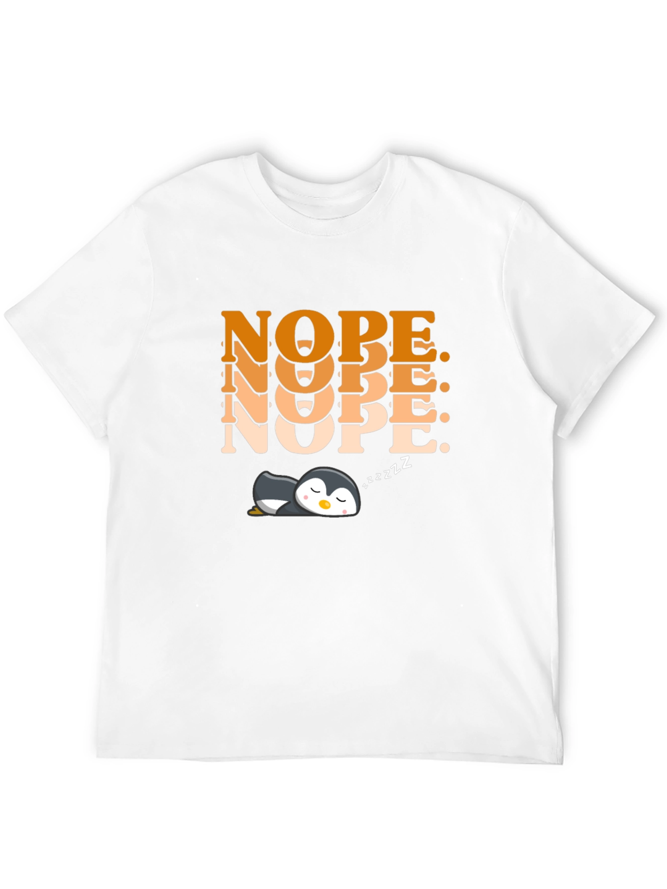 Nope Penguin Graphic T-Shirt - Cute Relaxed Style