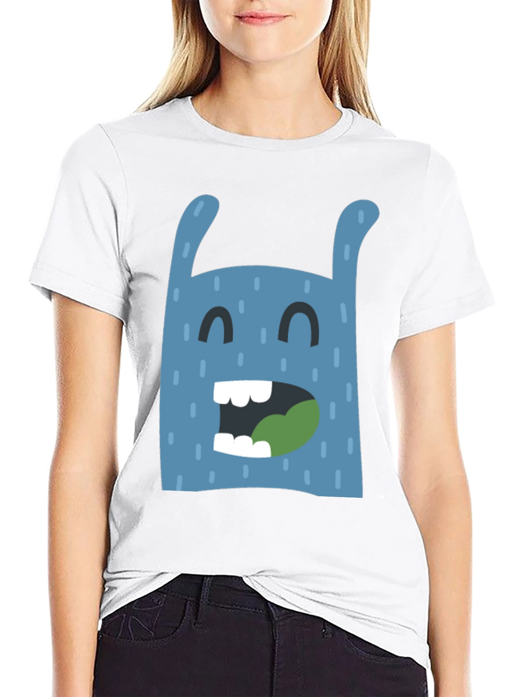 Funny Monster Graphic Black T-Shirt