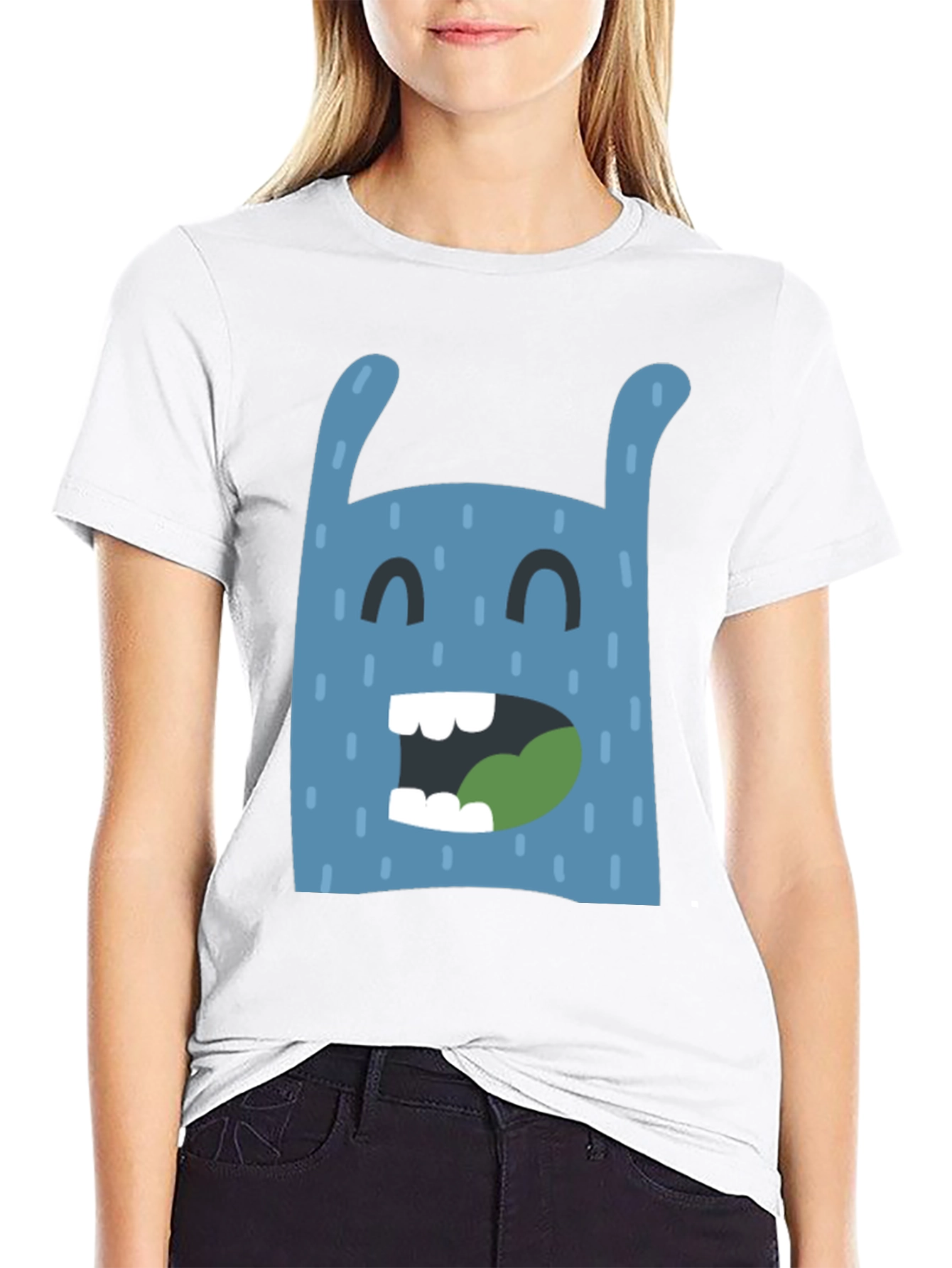 Funny Monster Graphic Black T-Shirt