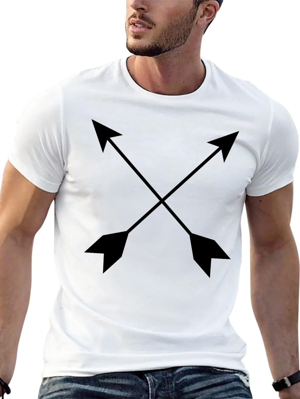 Crossed Arrows Graphic Black T-Shirt
