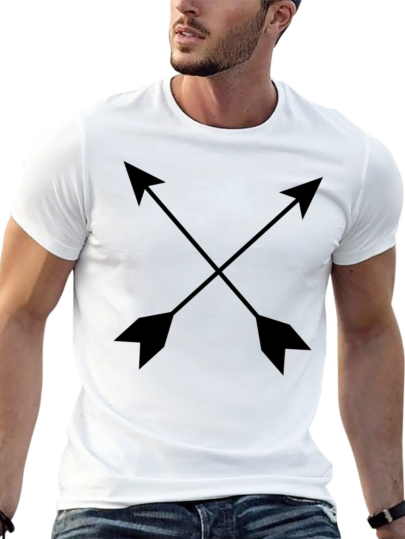 Crossed Arrows Graphic Black T-Shirt