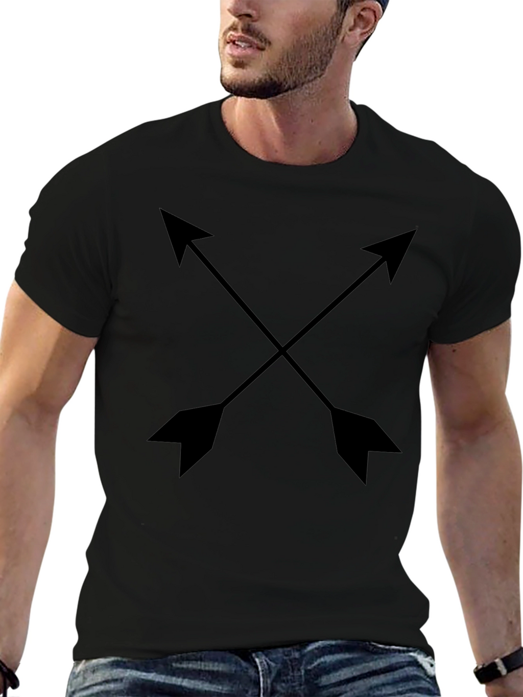 Crossed Arrows Graphic Black T-Shirt