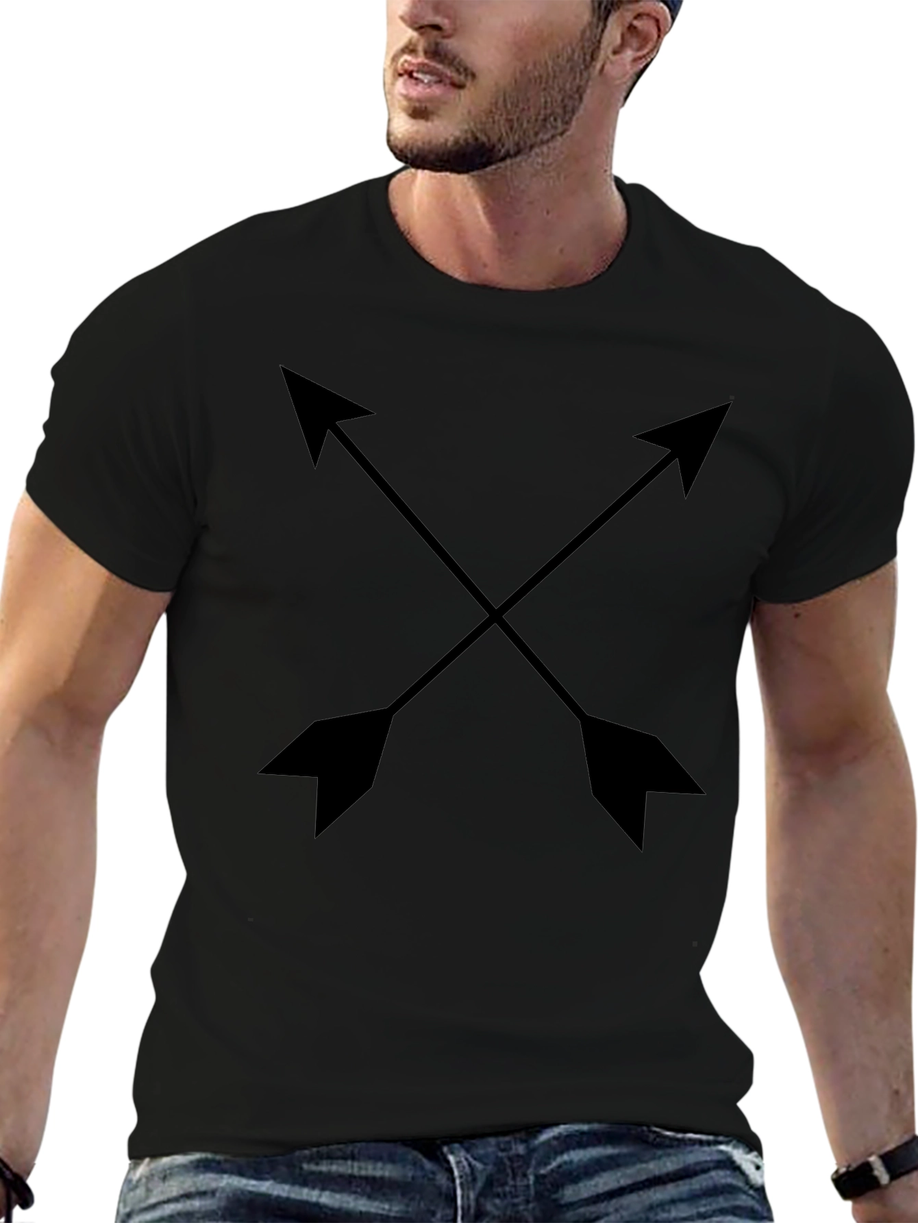 Crossed Arrows Graphic Black T-Shirt