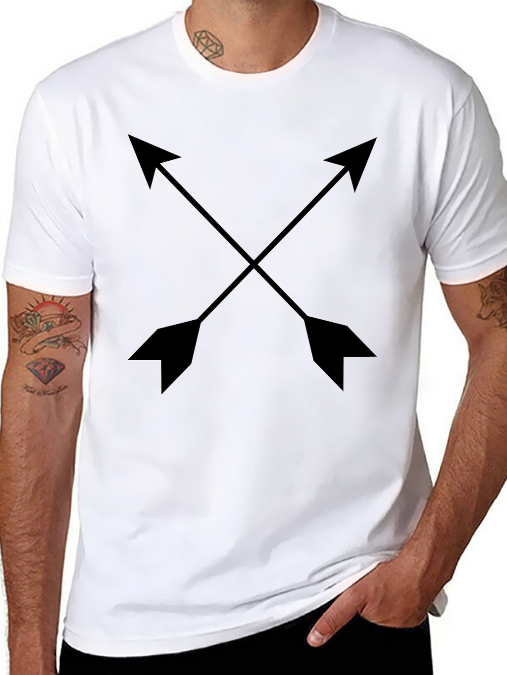 Crossed Arrows Graphic Black T-Shirt