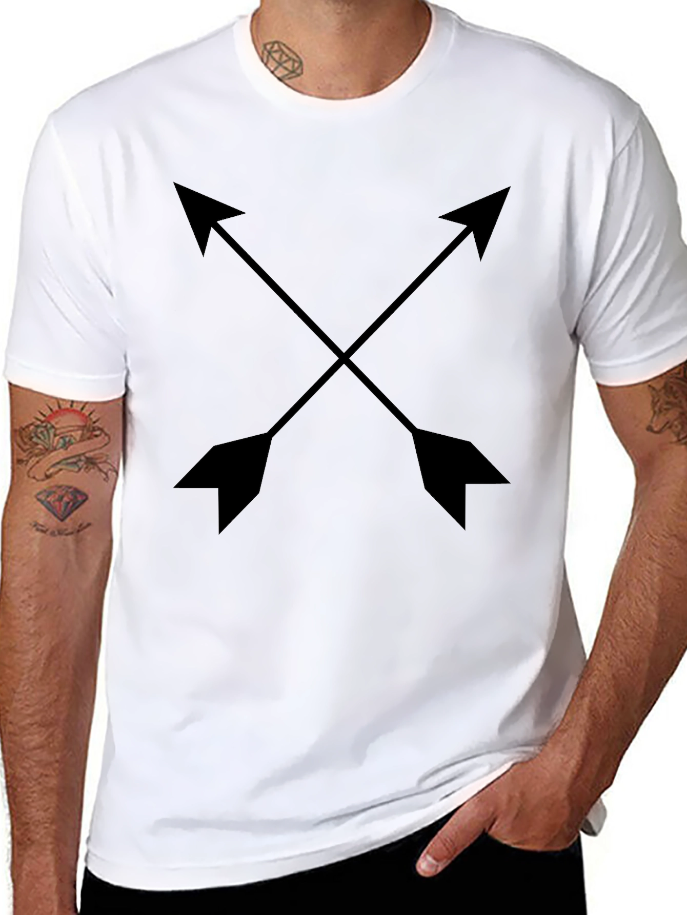 Crossed Arrows Graphic Black T-Shirt