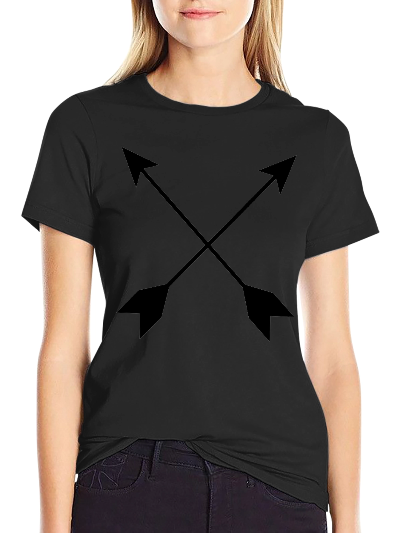 Crossed Arrows Graphic Black T-Shirt