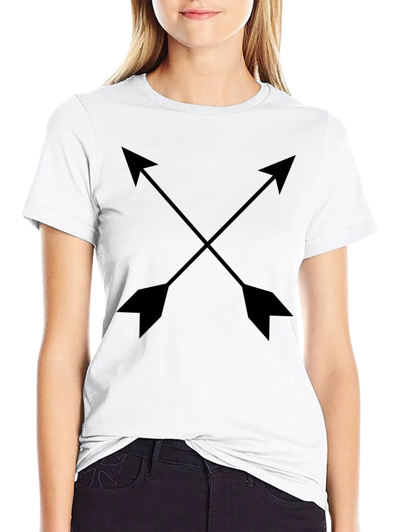 Crossed Arrows Graphic Black T-Shirt