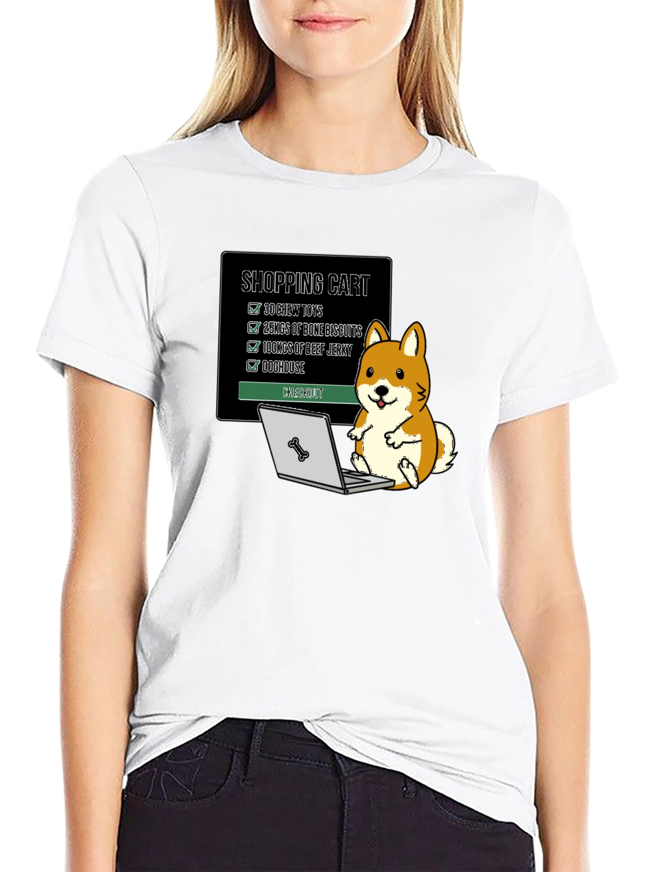 Funny Dog Shopping Cart T-Shirt