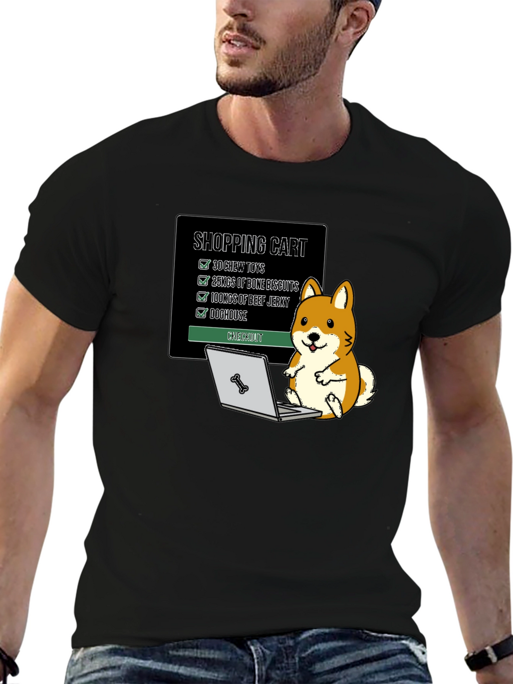 Funny Dog Shopping Cart T-Shirt