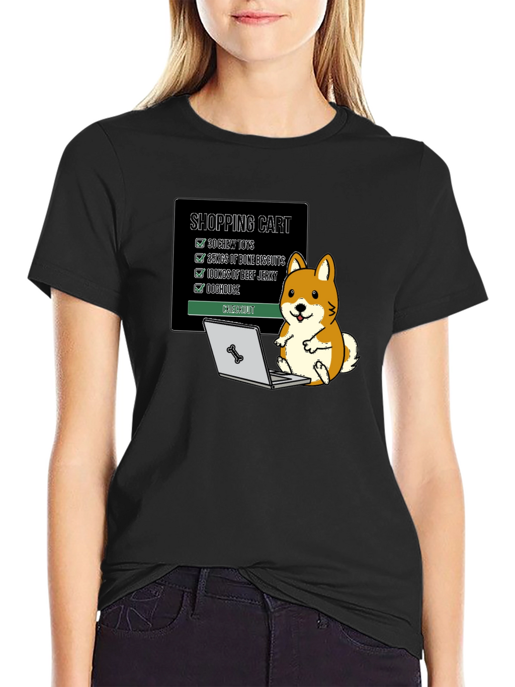 Funny Dog Shopping Cart T-Shirt