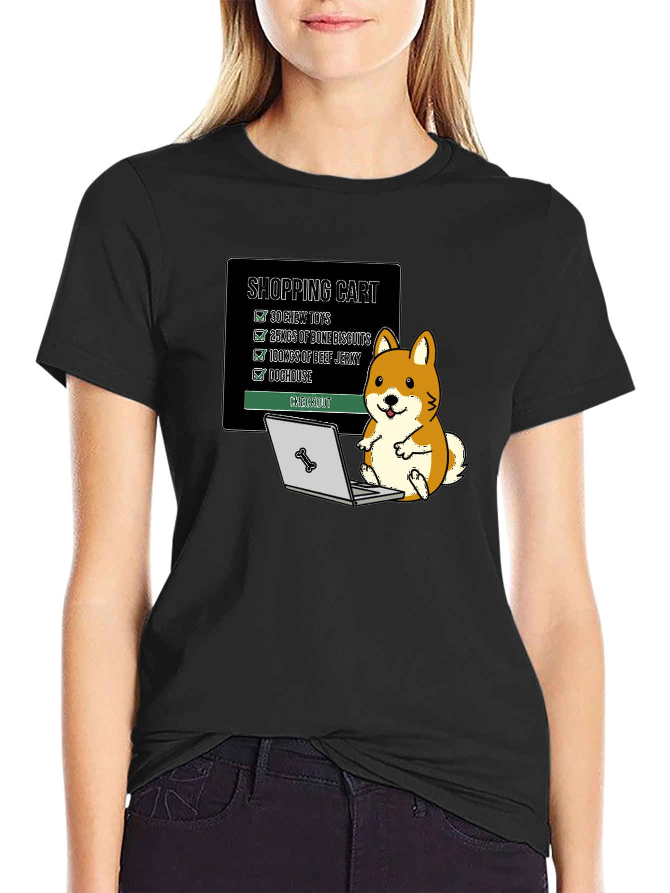 Funny Dog Shopping Cart T-Shirt