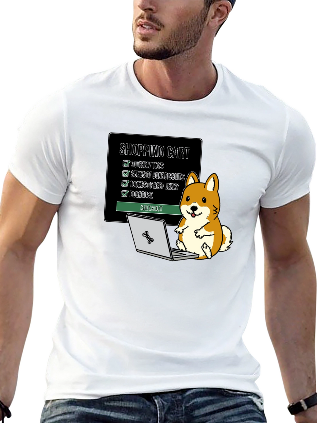 Funny Dog Shopping Cart T-Shirt