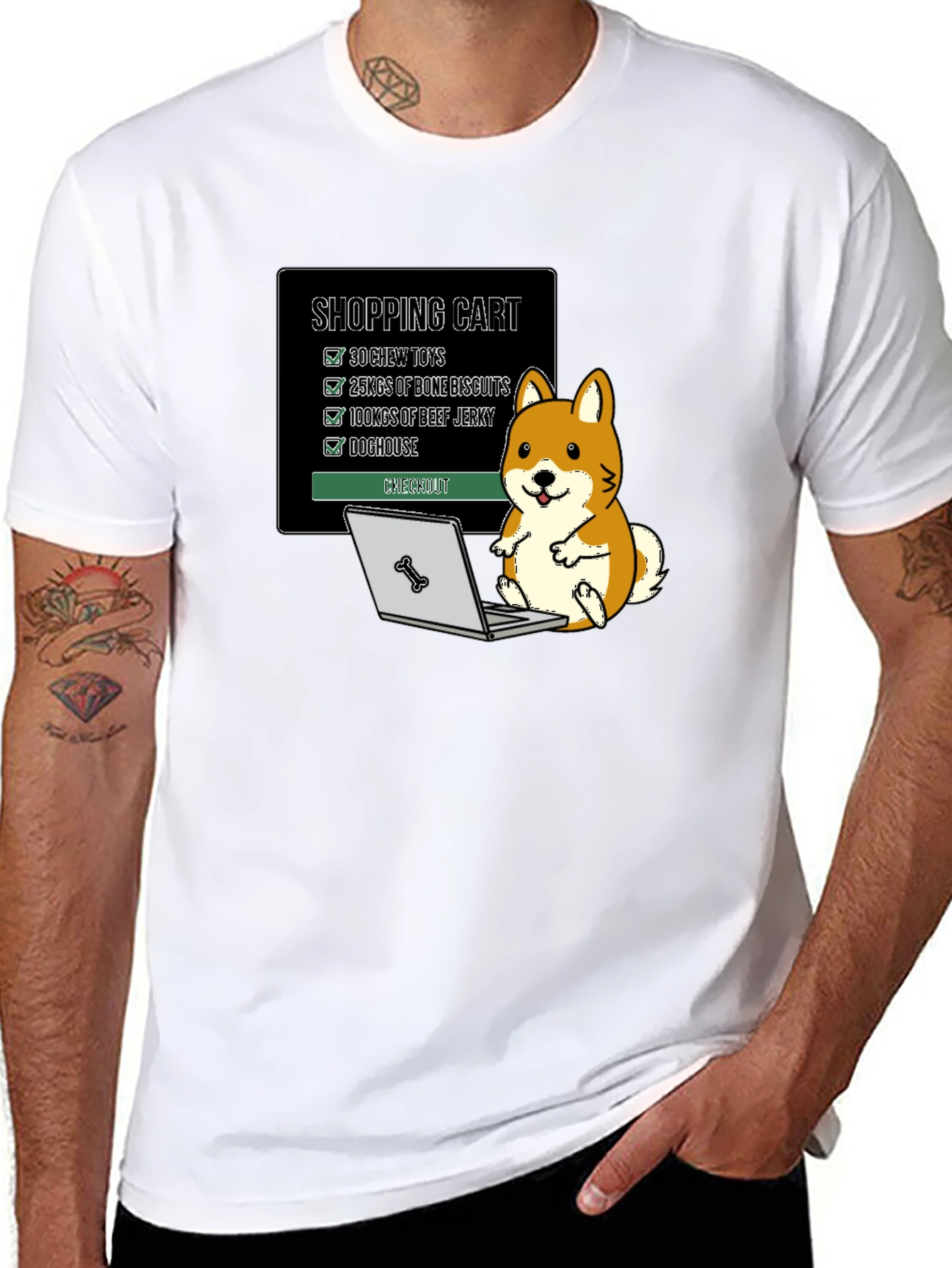 Funny Dog Shopping Cart T-Shirt