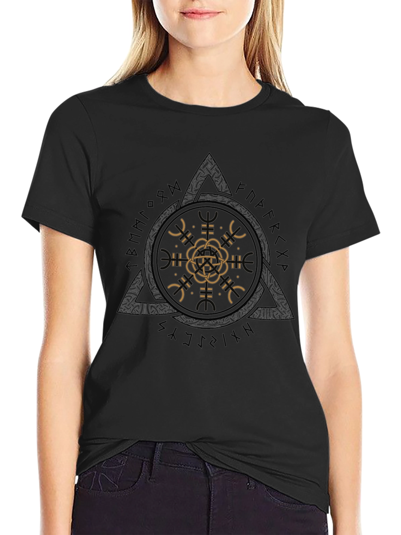 Geometric Graphic Tee - Mens Black T-Shirt