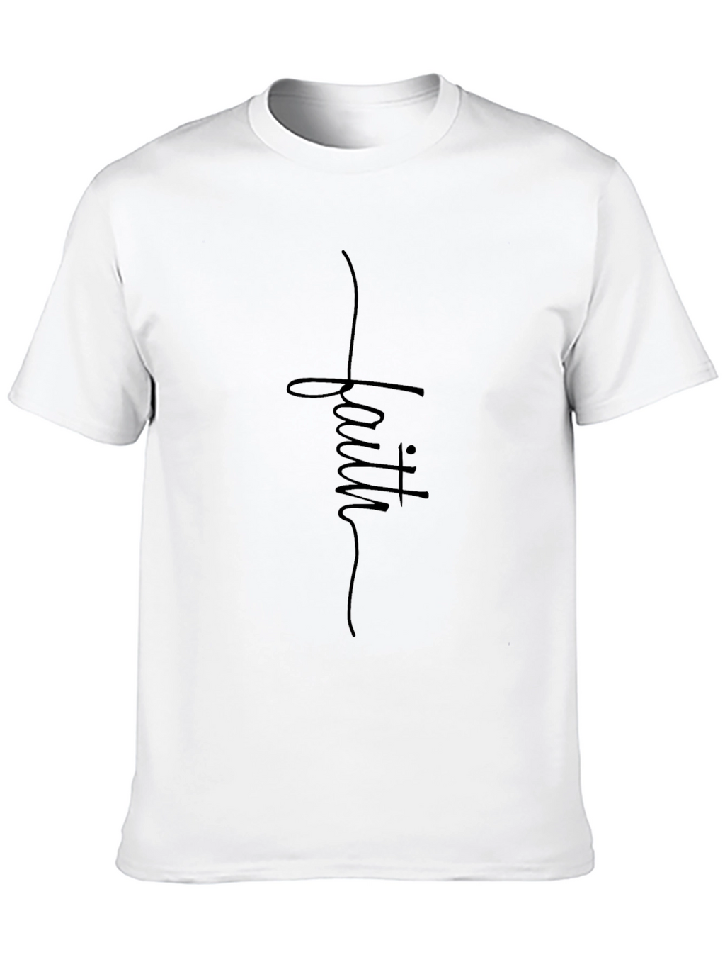 Faith Script Black T-Shirt - Christian Apparel